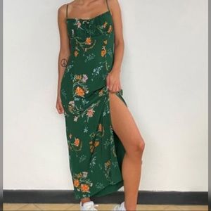 Urban Outfitters Slip Dress Floral Green